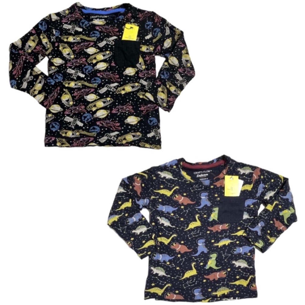 NEW! Craft + Flow Knitwear space print pocket long sleeves bundle 3T